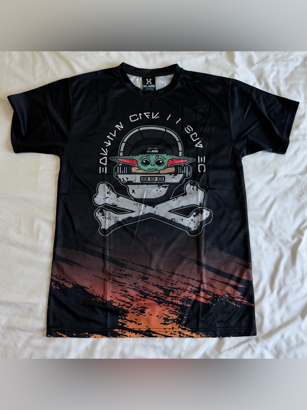 HK Army dry fit shirt Black Short-Sleeve Graphic Tee Grogu graphic